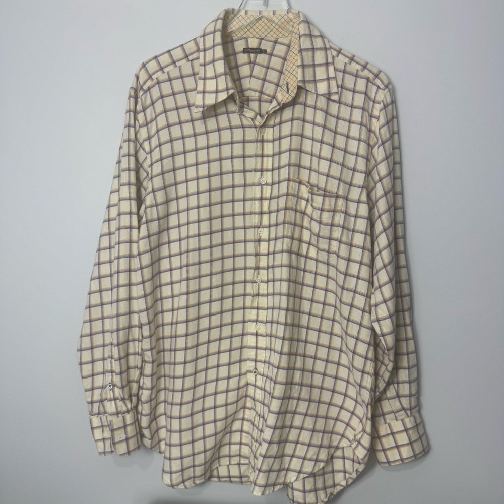Men's J. McLaughlin Brushed Cotton Button Dress Shirt size xl 2112